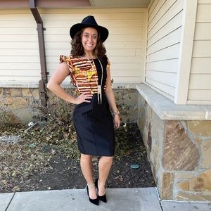 Fringe sleeve block colored dress